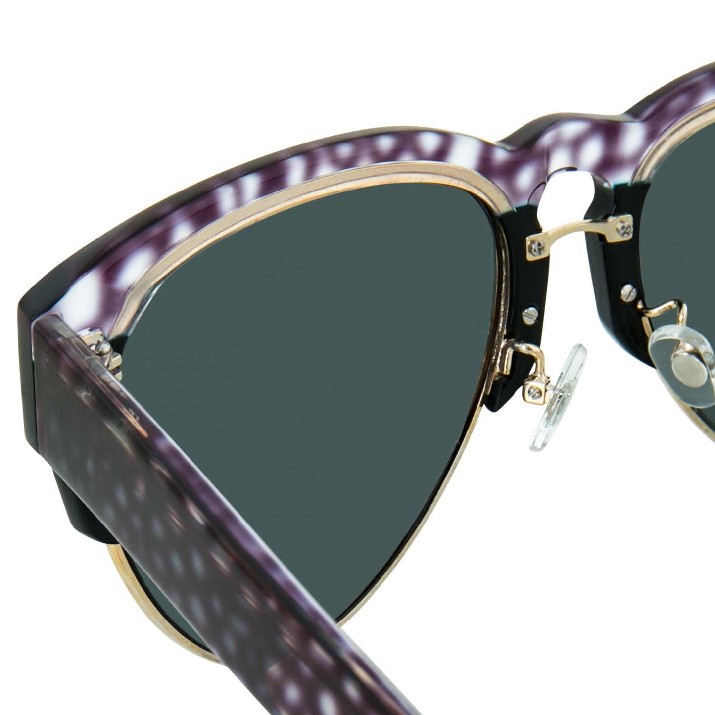 Erdem Sunglasses Black Purple Stingray Pattern and Grey