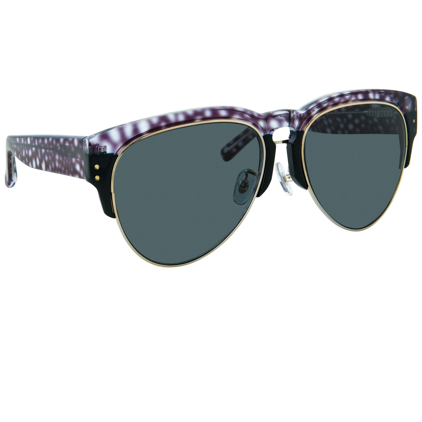 Erdem Sunglasses Black Purple Stingray Pattern and Grey
