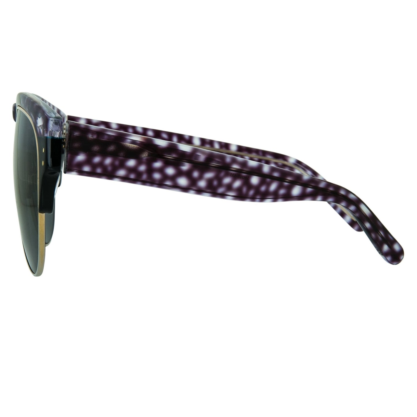 Erdem Sunglasses Black Purple Stingray Pattern and Grey