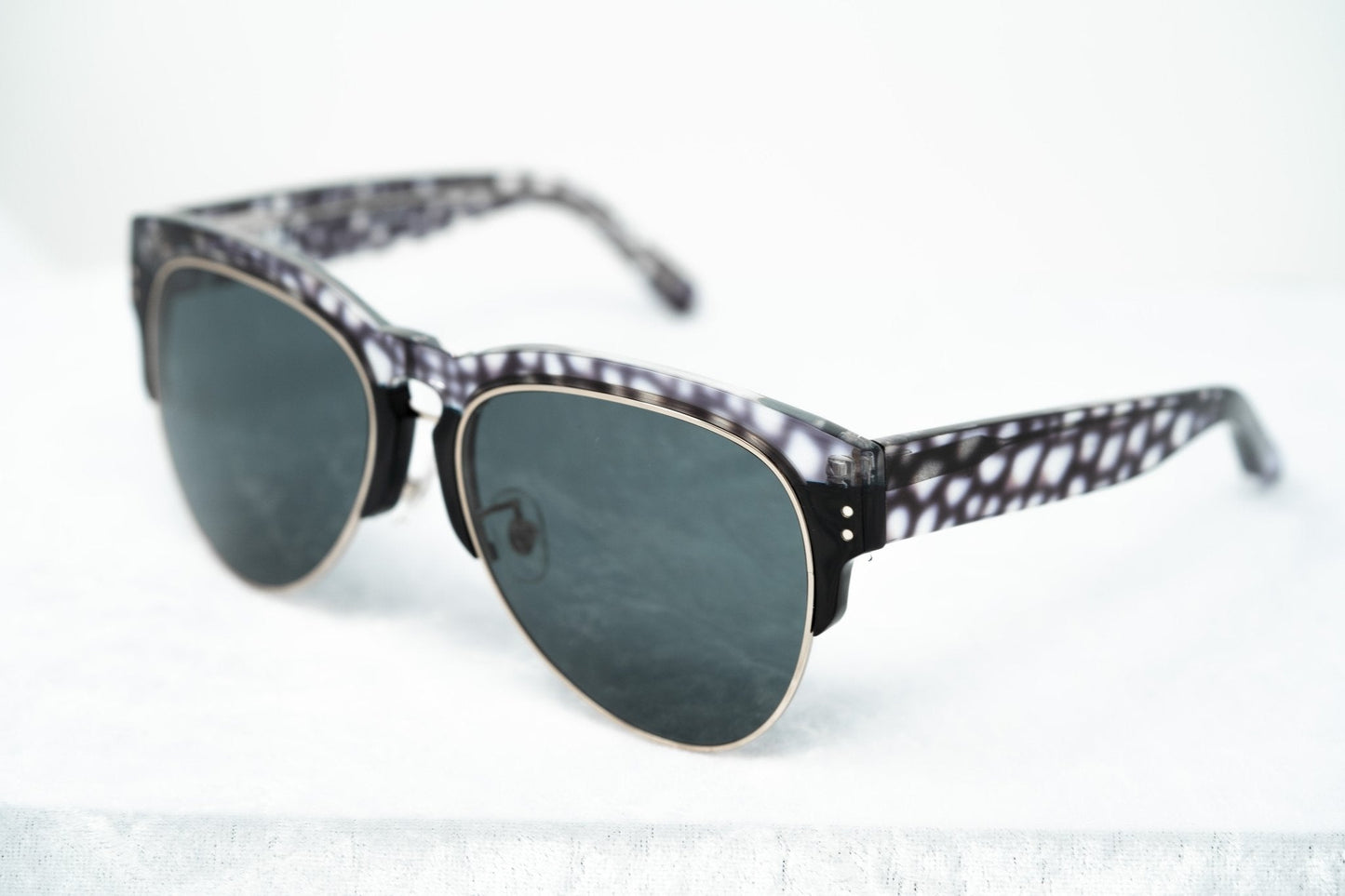 Erdem Sunglasses Black Purple Stingray Pattern and Grey