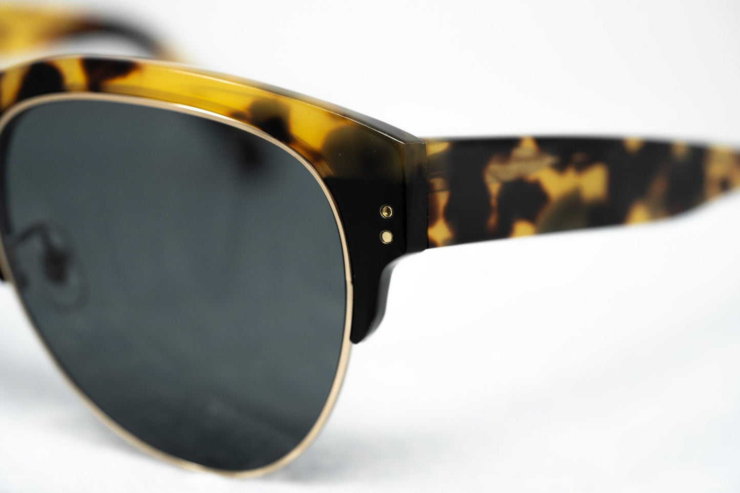 Erdem Sunglasses Black Gold Tortoise Shell and Grey