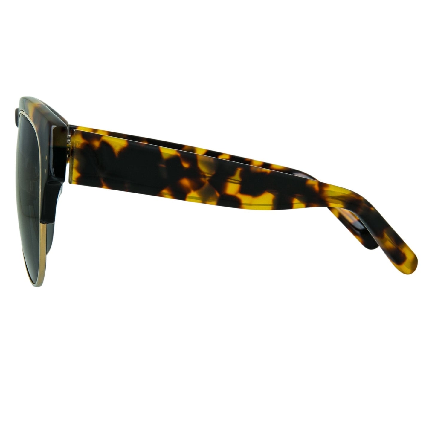 Erdem Sunglasses Black Gold Tortoise Shell and Grey