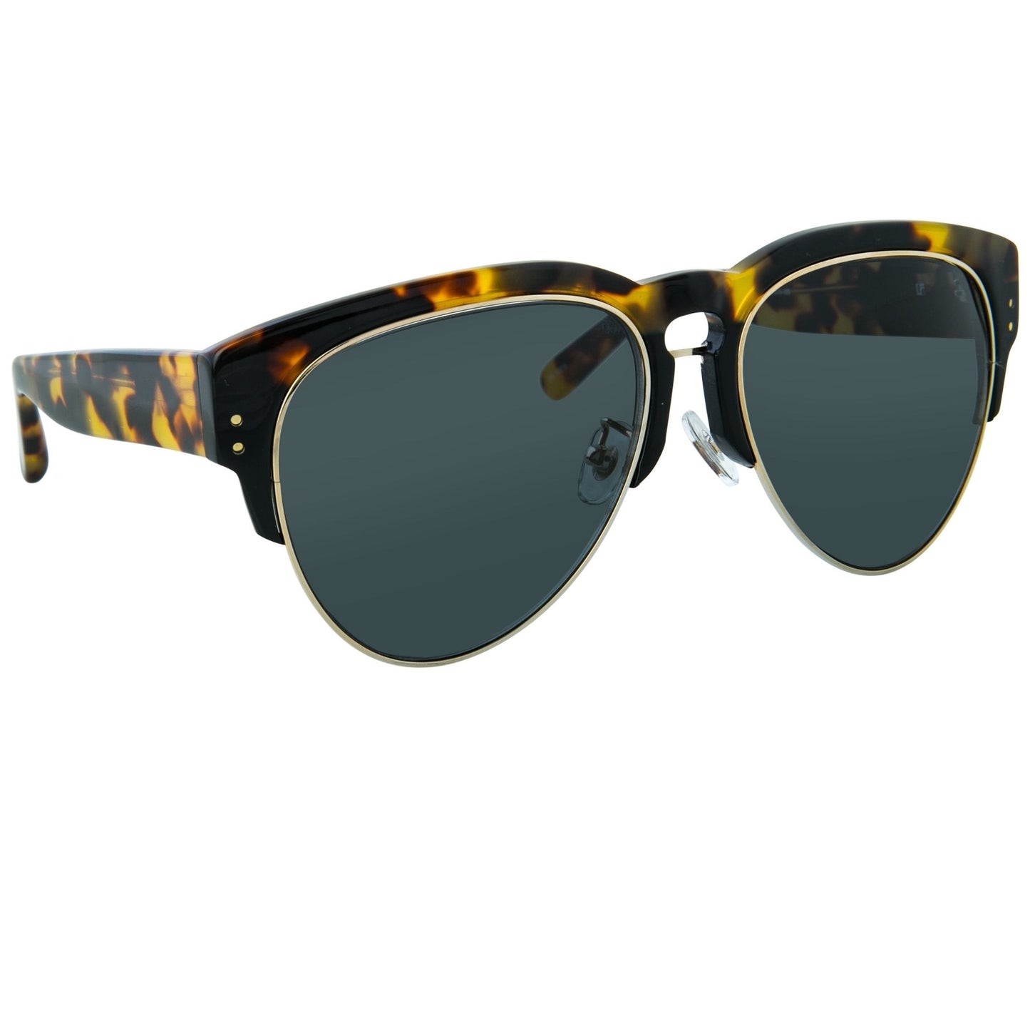 Erdem Sunglasses Black Gold Tortoise Shell and Grey