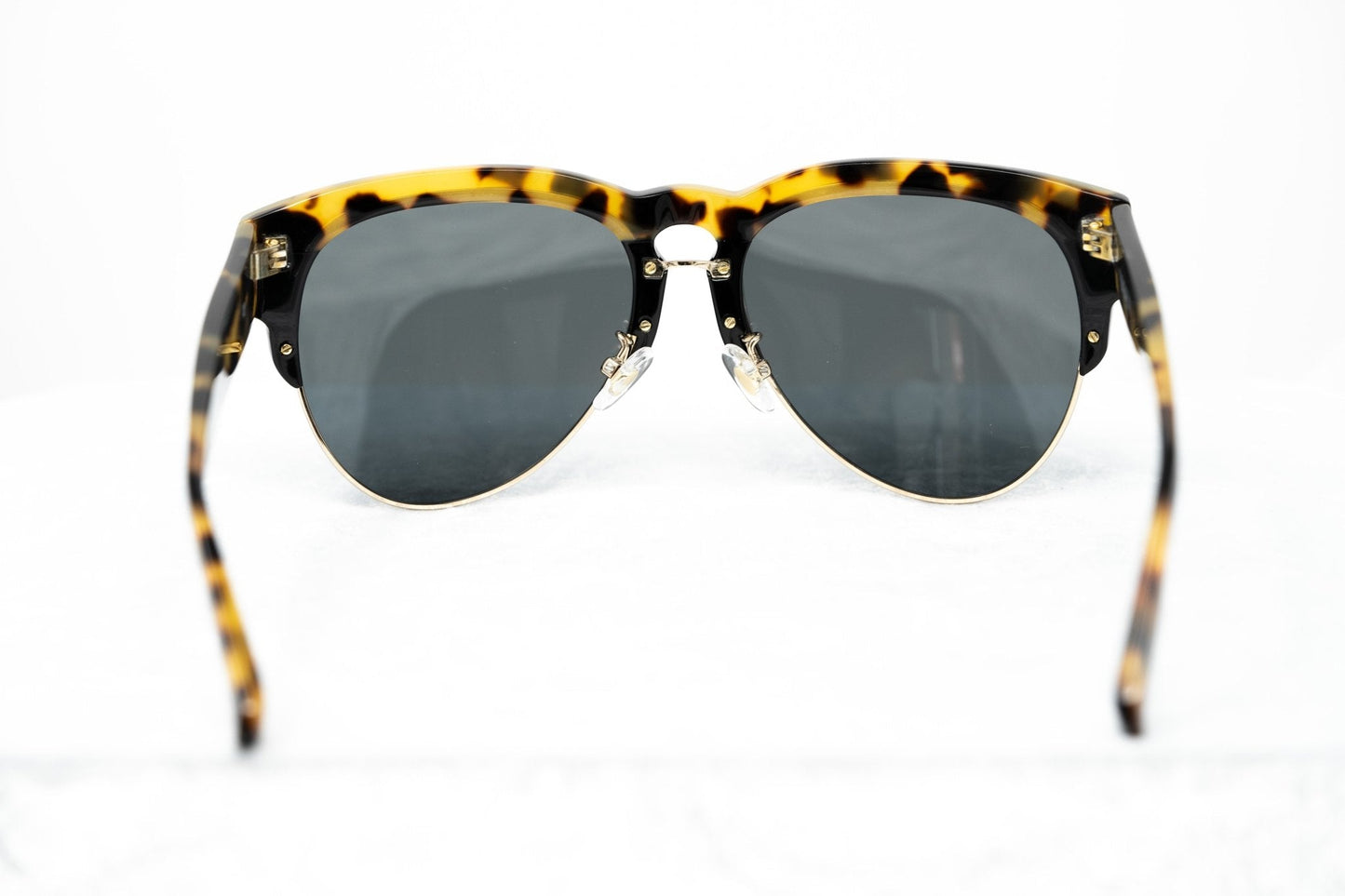 Erdem Sunglasses Black Gold Tortoise Shell and Grey