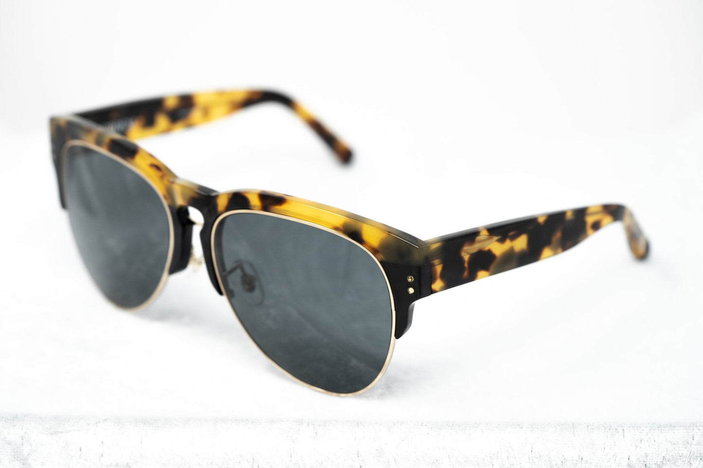 Erdem Sunglasses Black Gold Tortoise Shell and Grey