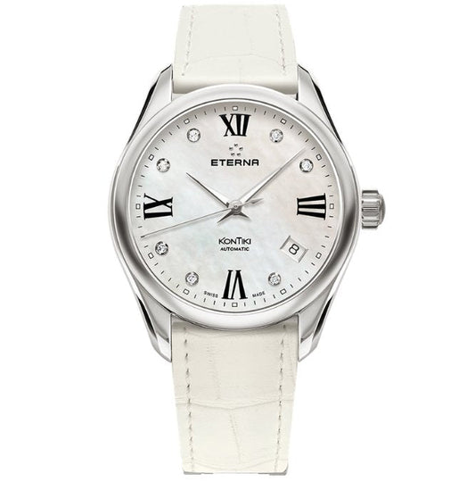 Eterna Watch Ladies KonTiki Steel Diamond Leather Automatic 1260.41.66.1379
