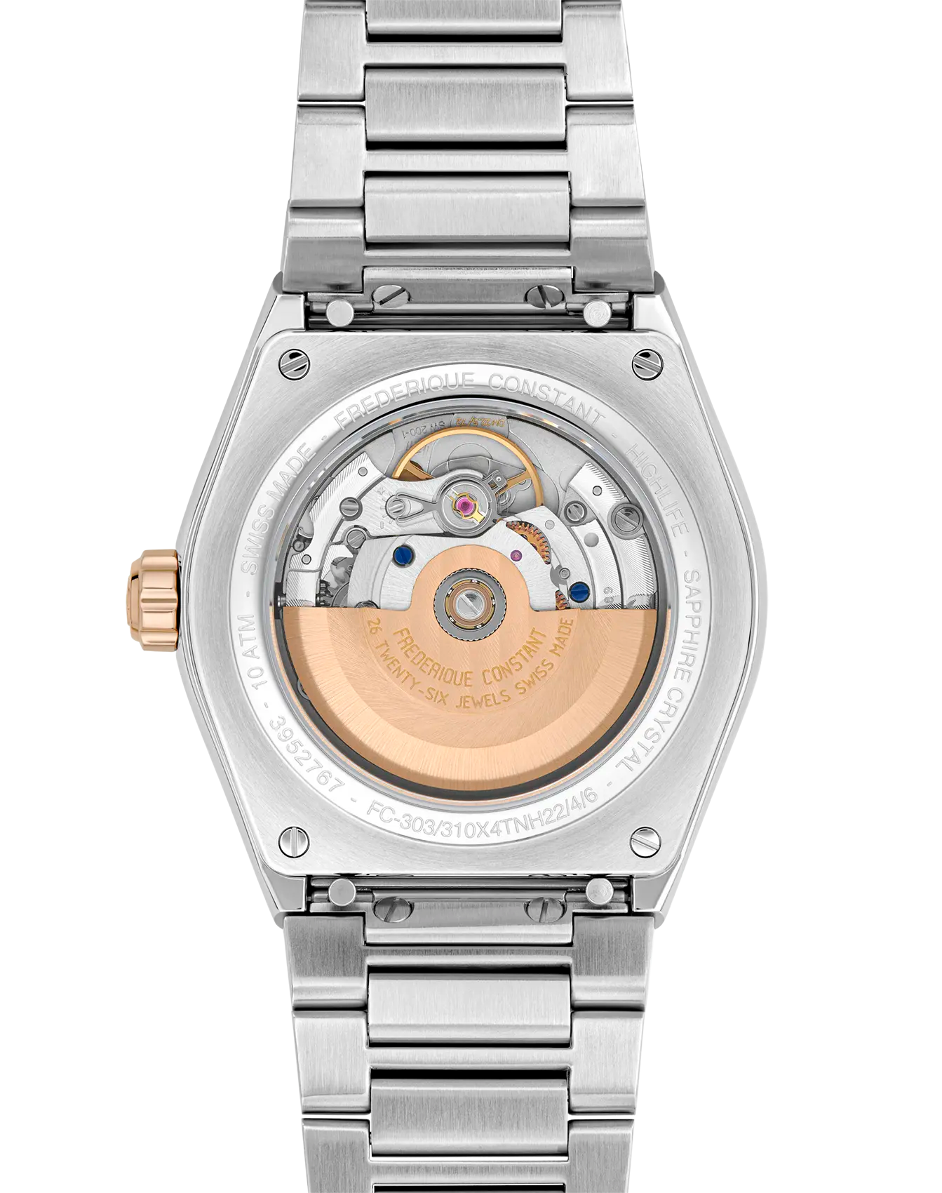 Frederique Constant Watch Highlife Automatic COSC Certified Steel Rose Gold FC-303V4NH2B