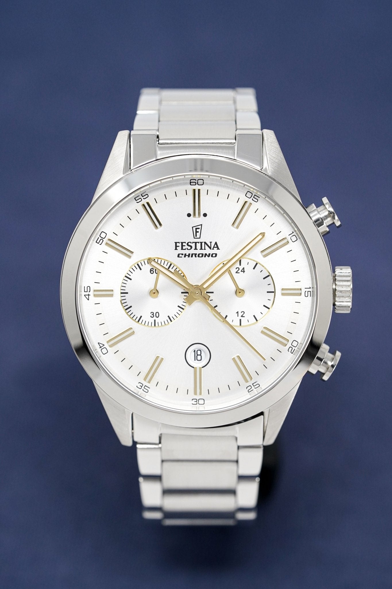 Festina Watch Silver Gold Chrono Stainless Steel F16826-D