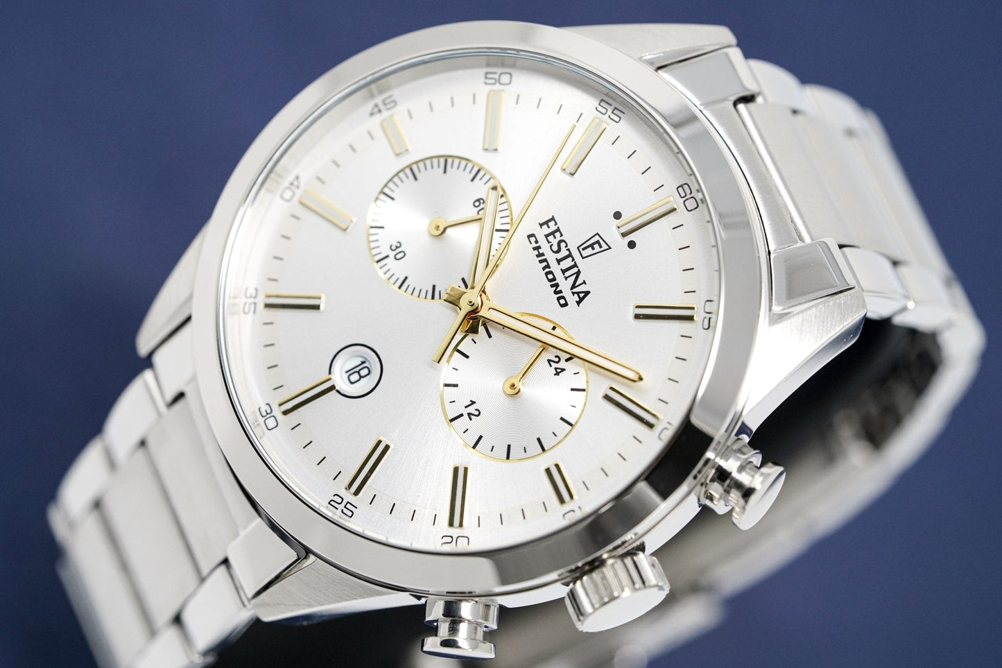 Festina Watch Silver Gold Chrono Stainless Steel F16826-D