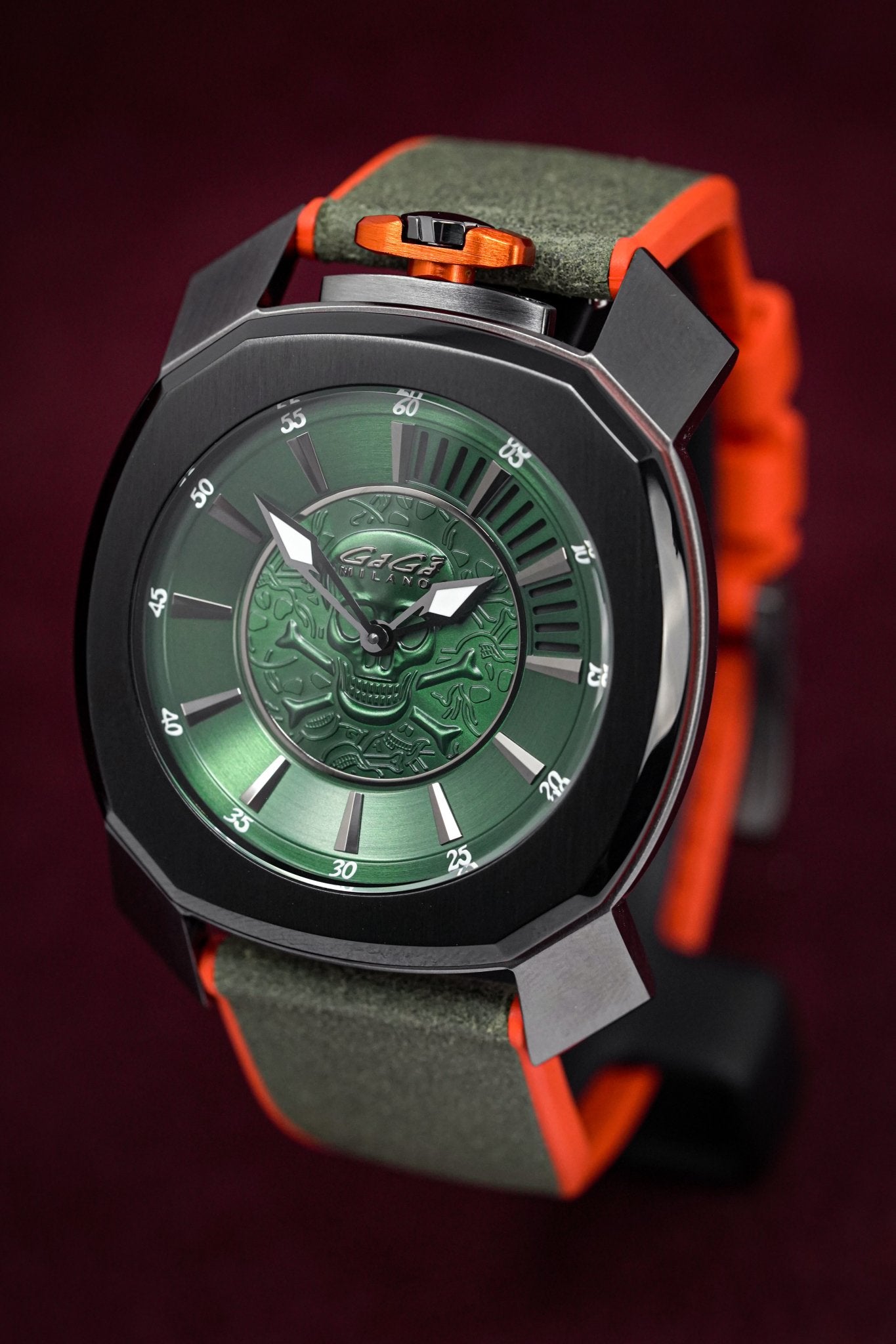 Gaga Milano Watch Frame_One Skull Green 7059.02