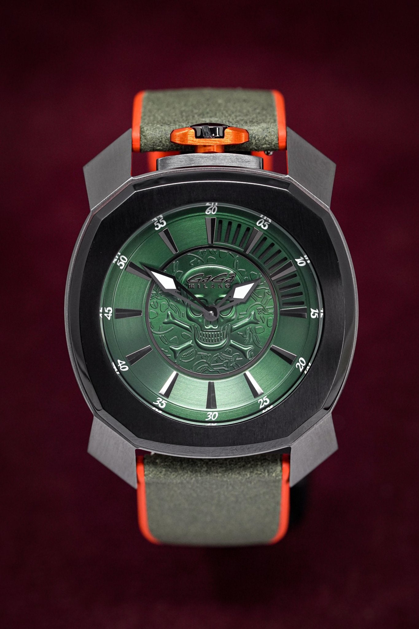 Gaga Milano Watch Frame_One Skull Green 7059.02