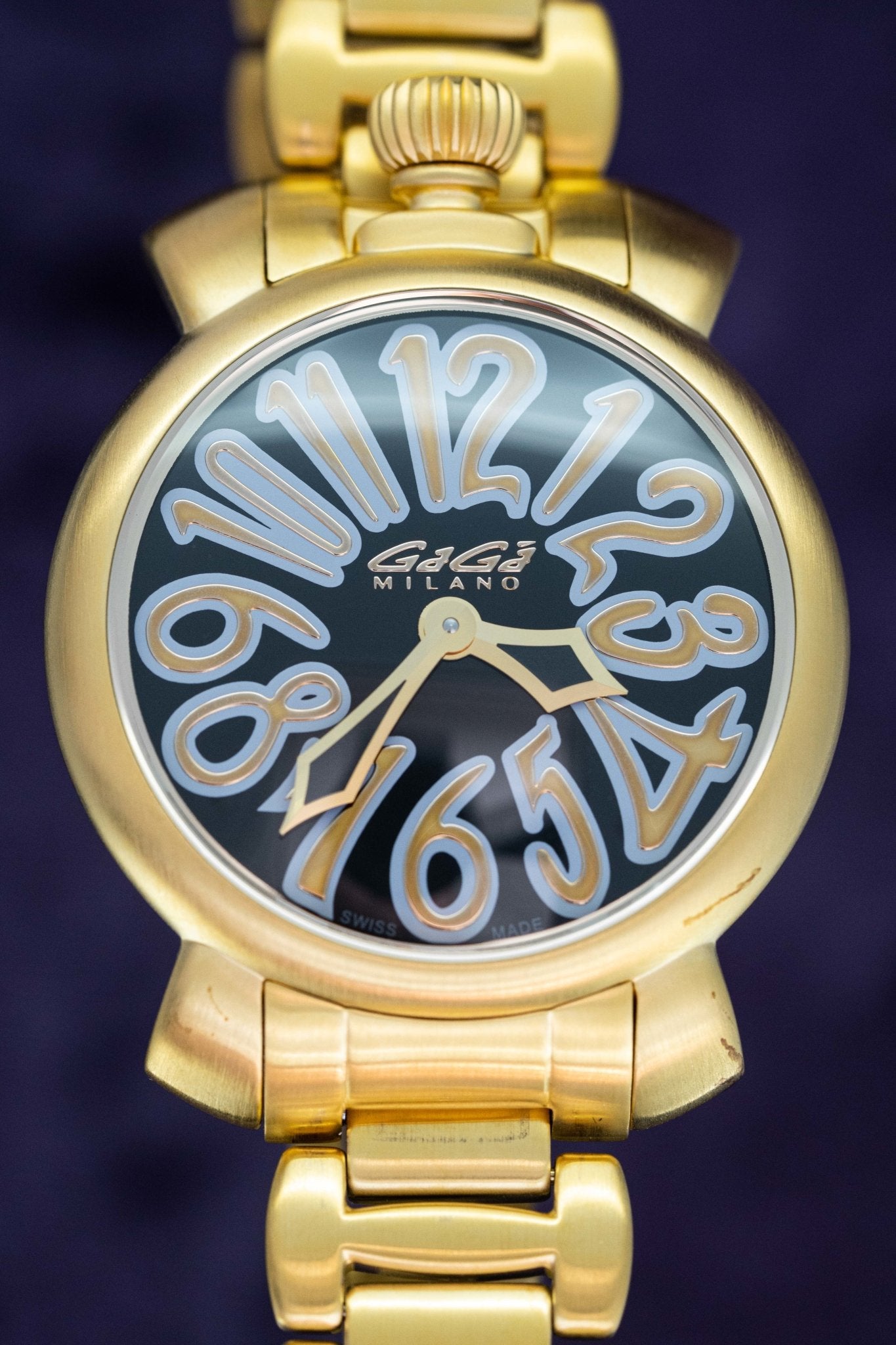 GaGà Milano Watch Manuale Ladies 35mm Yellow Gold Black