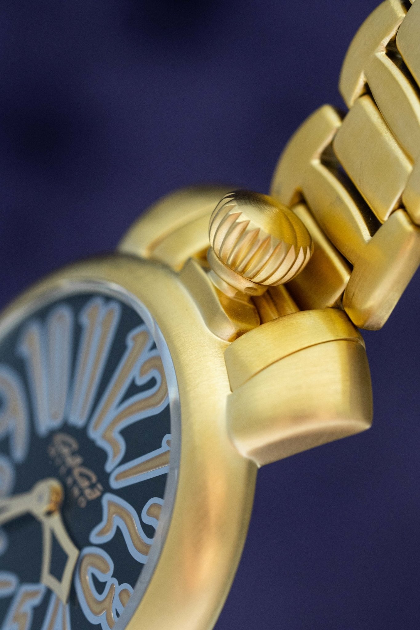 GaGà Milano Watch Manuale Ladies 35mm Yellow Gold Black