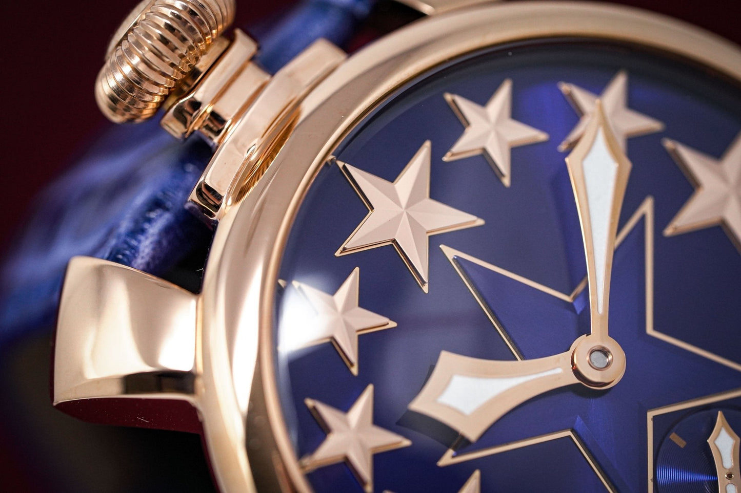GaGà Milano Watch Manuale 48MM Stars Rose Gold Blue