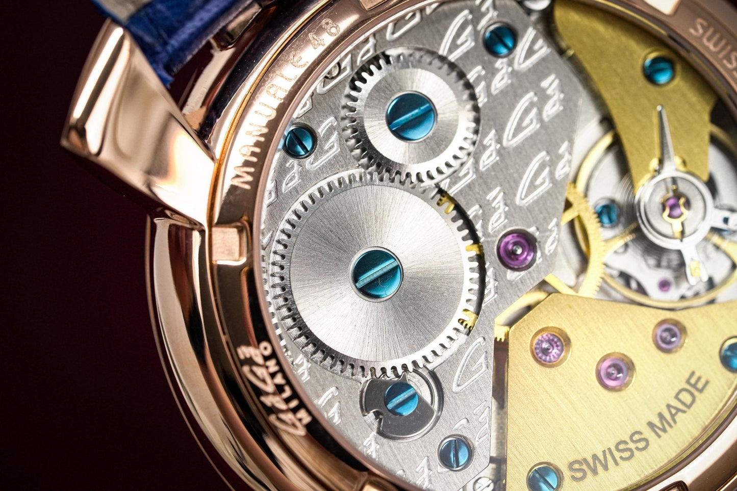 GaGà Milano Watch Manuale 48MM Stars Rose Gold Blue