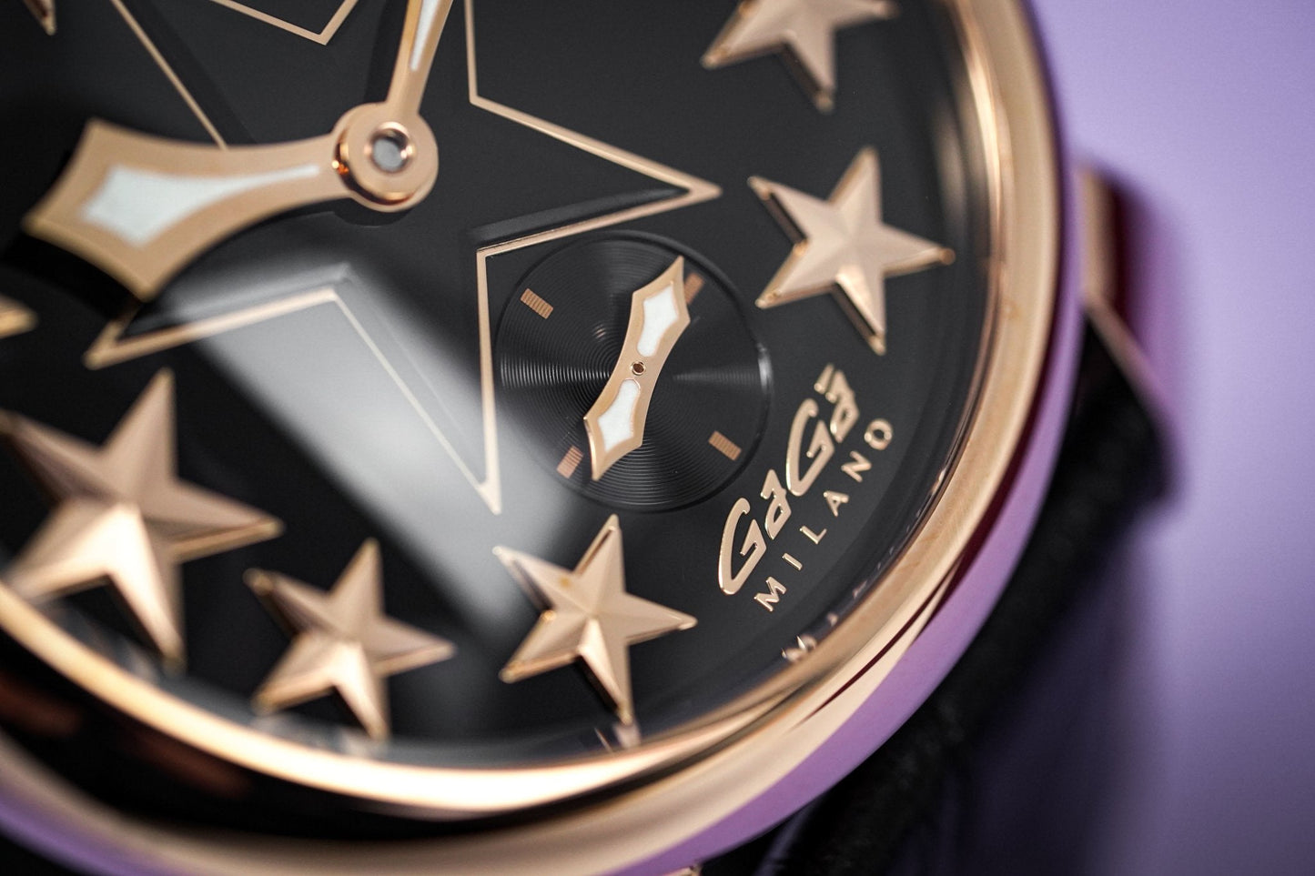 GaGà Milano Watch Manuale 48MM Stars Rose Gold Black