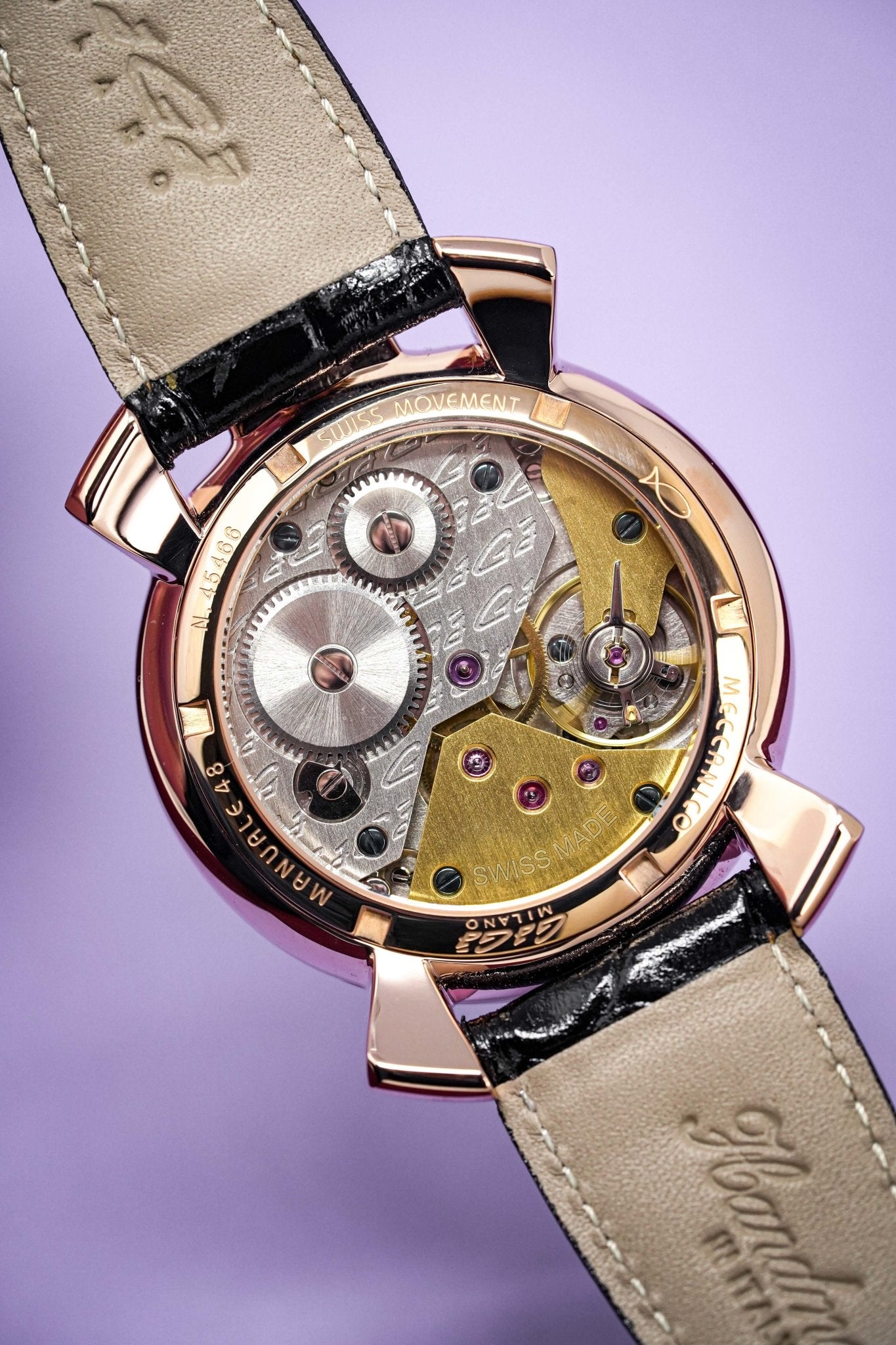 GaGà Milano Watch Manuale 48MM Stars Rose Gold Black