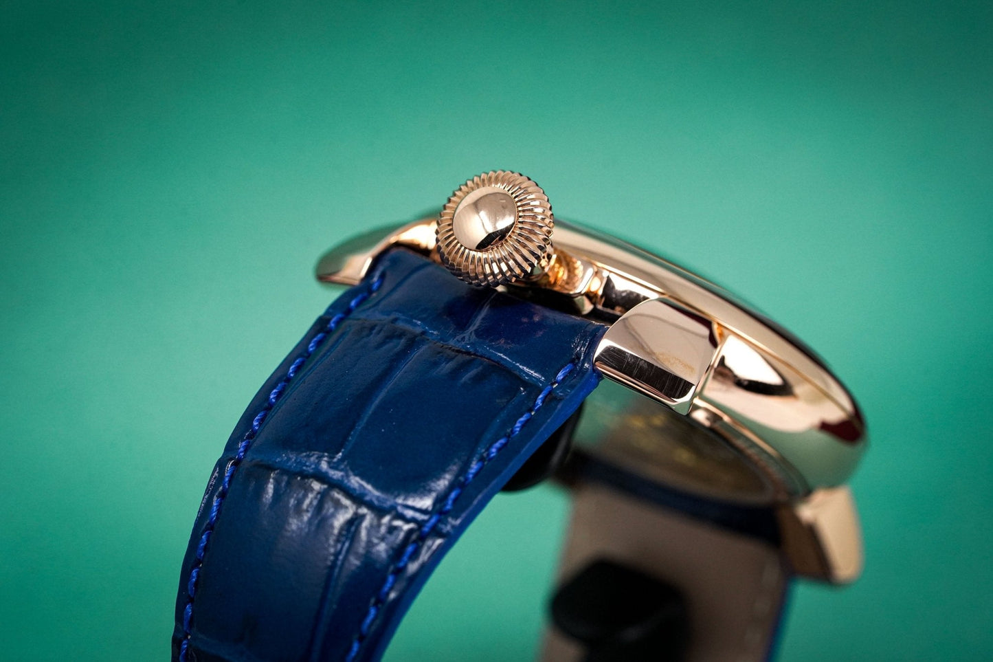 GaGà Milano Watch Hand Winding Manuale 48MM Rose Gold Blue