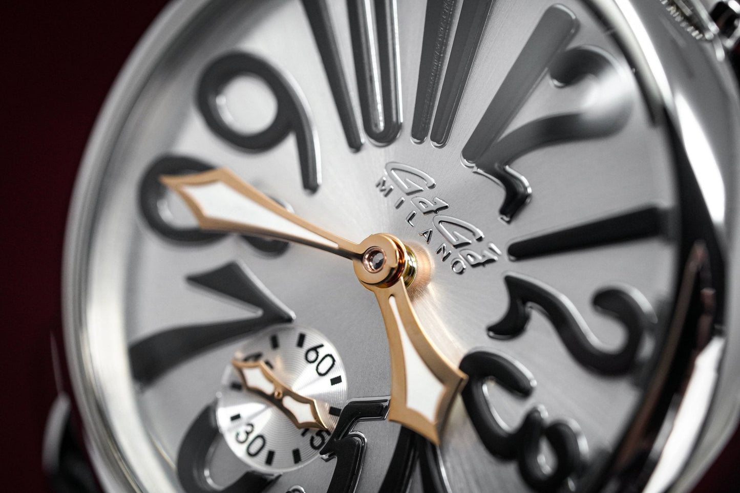 GaGà Milano Watch Hand Winding Manuale 48MM Silver Rose Gold 5010.07
