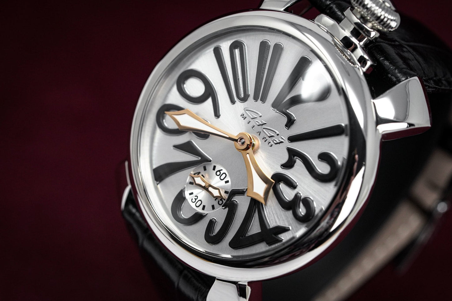 GaGà Milano Watch Hand Winding Manuale 48MM Silver Rose Gold 5010.07