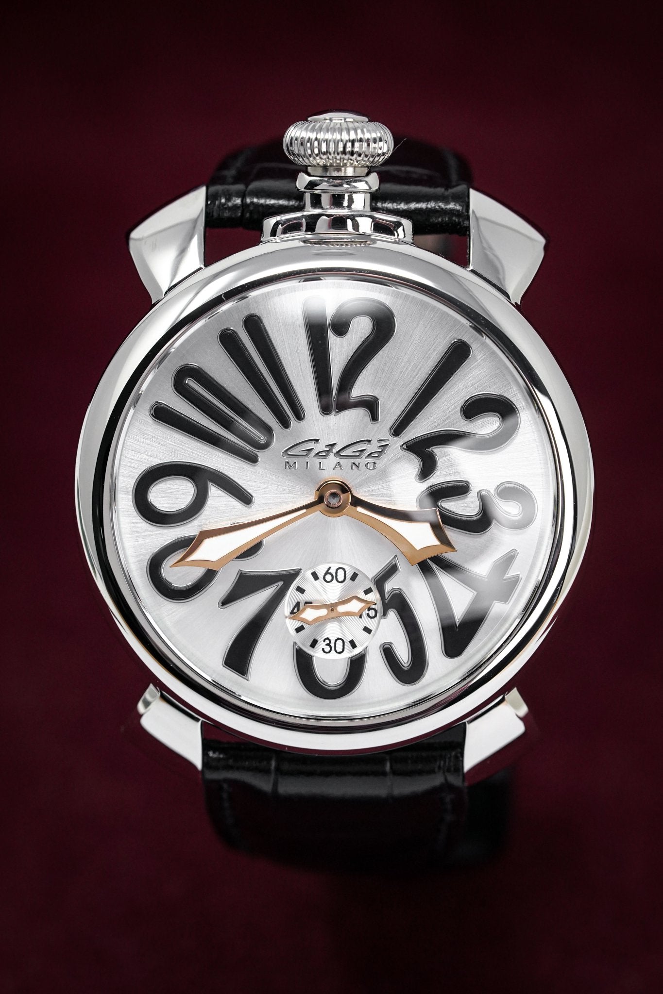 GaGà Milano Watch Hand Winding Manuale 48MM Silver Rose Gold 5010.07