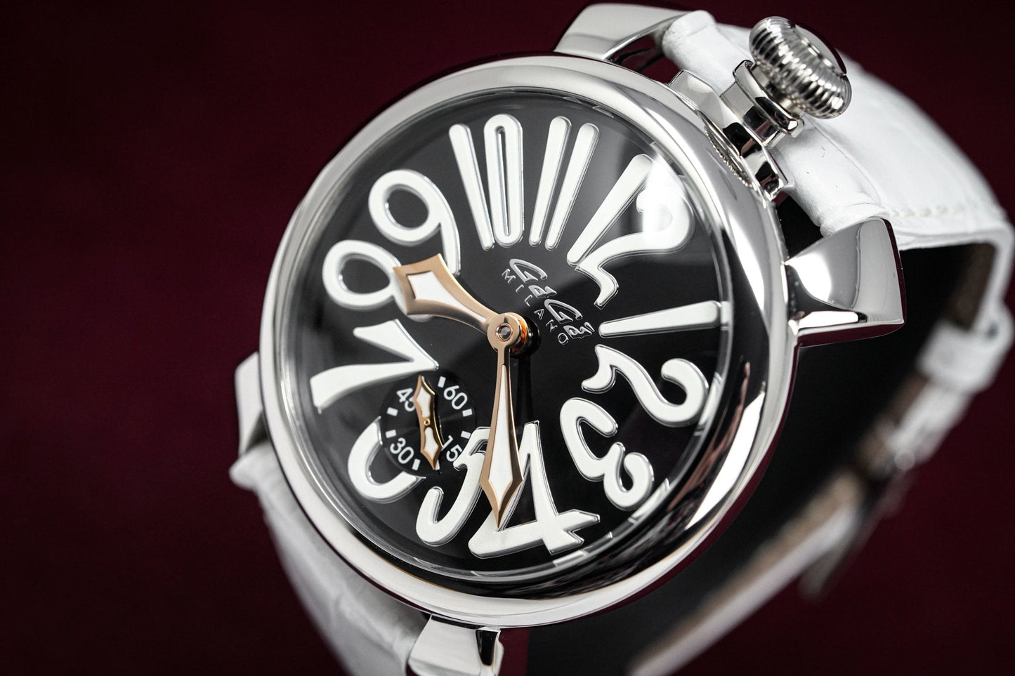 GaGà Milano Watch Hand Winding Manuale 48MM White Rose Gold 5010.06S