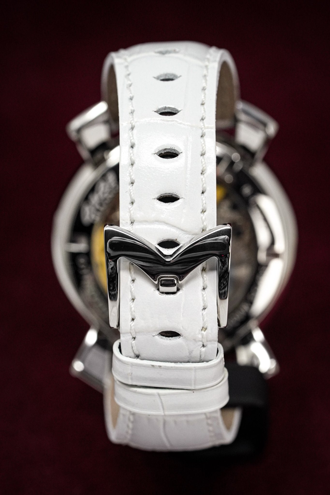 GaGà Milano Watch Hand Winding Manuale 48MM White Rose Gold 5010.06S