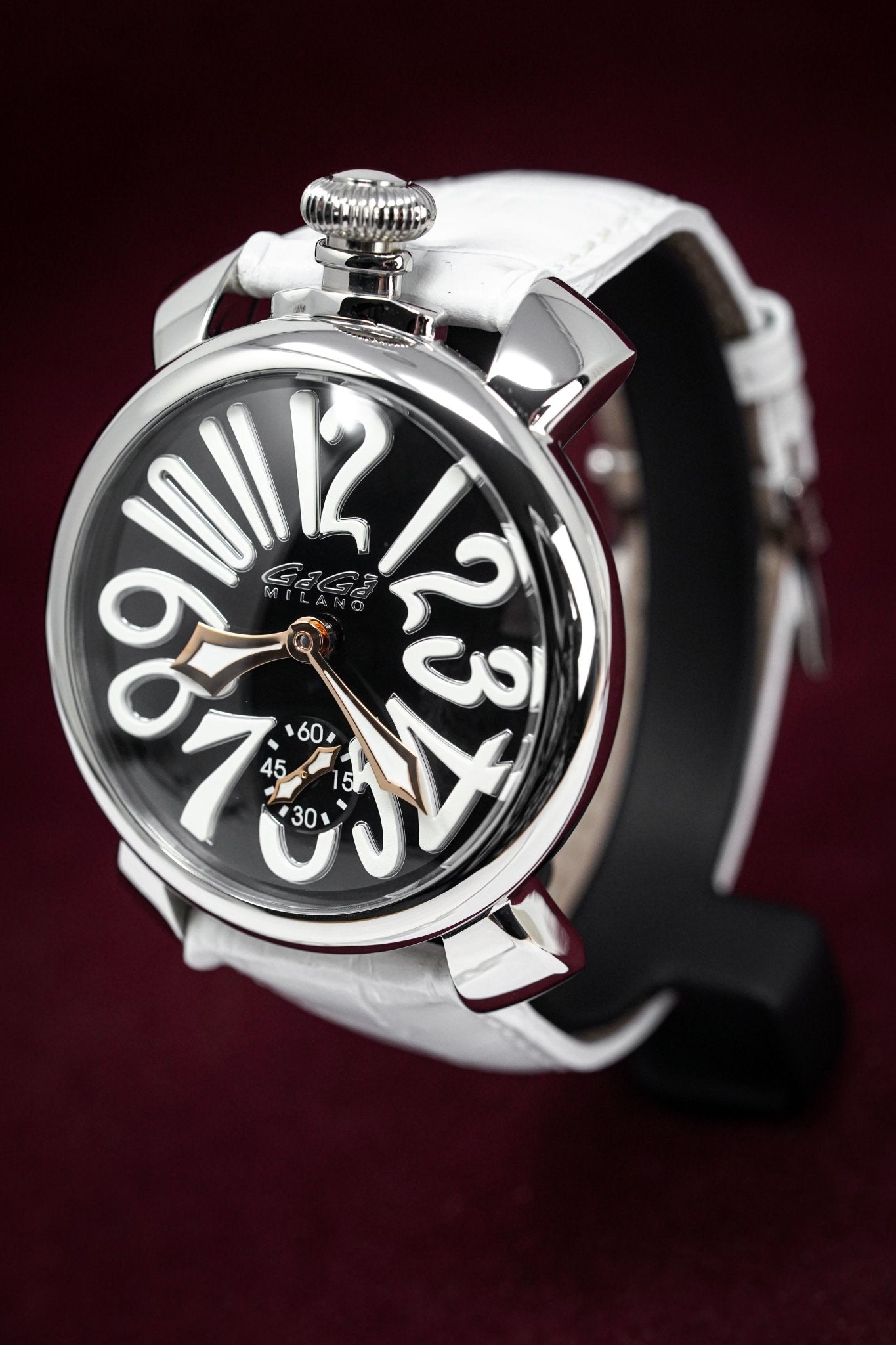GaGà Milano Watch Hand Winding Manuale 48MM White Rose Gold 5010.06S