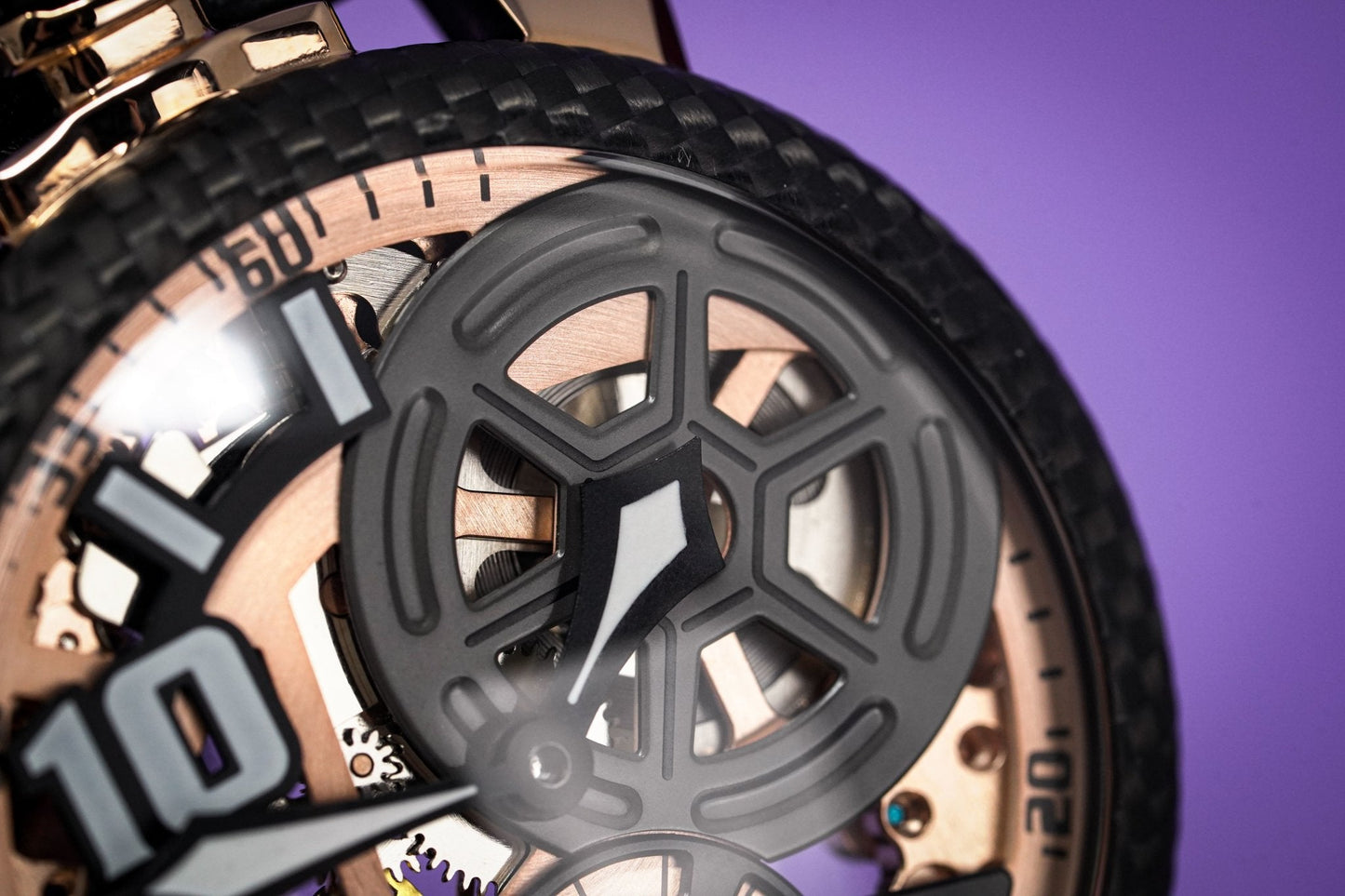 Gaga Milano Watch Neymar Jr. Skeleton Rose Gold Carbon Limited Edition