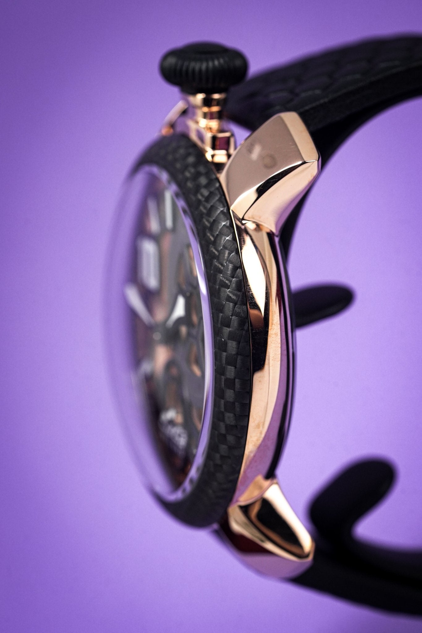 Gaga Milano Watch Neymar Jr. Skeleton Rose Gold Carbon Limited Edition