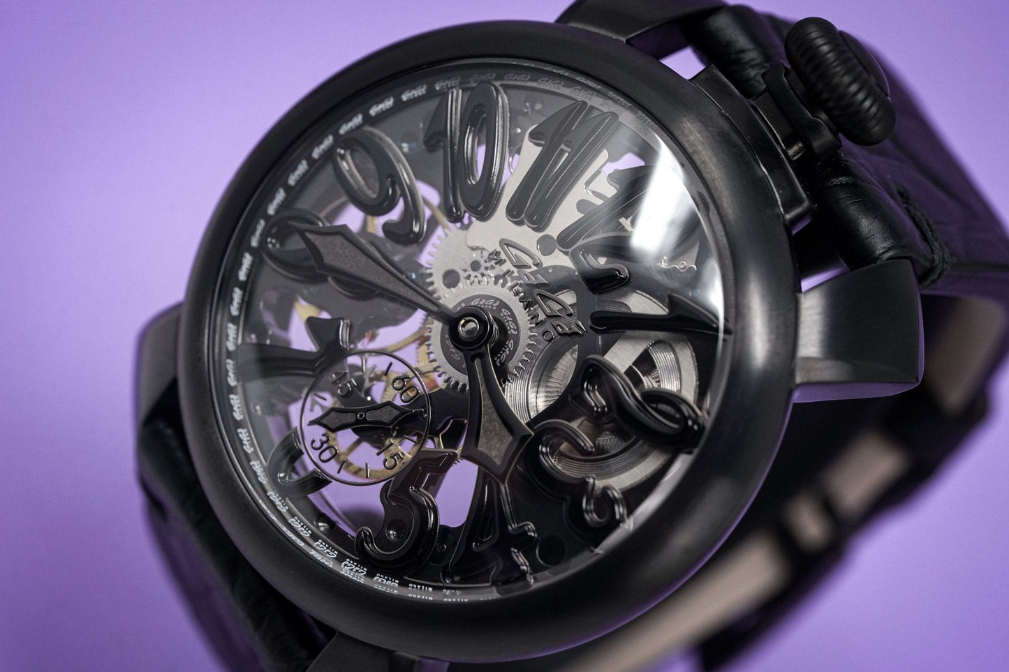 GaGà Milano Watch Skeleton 48MM Black