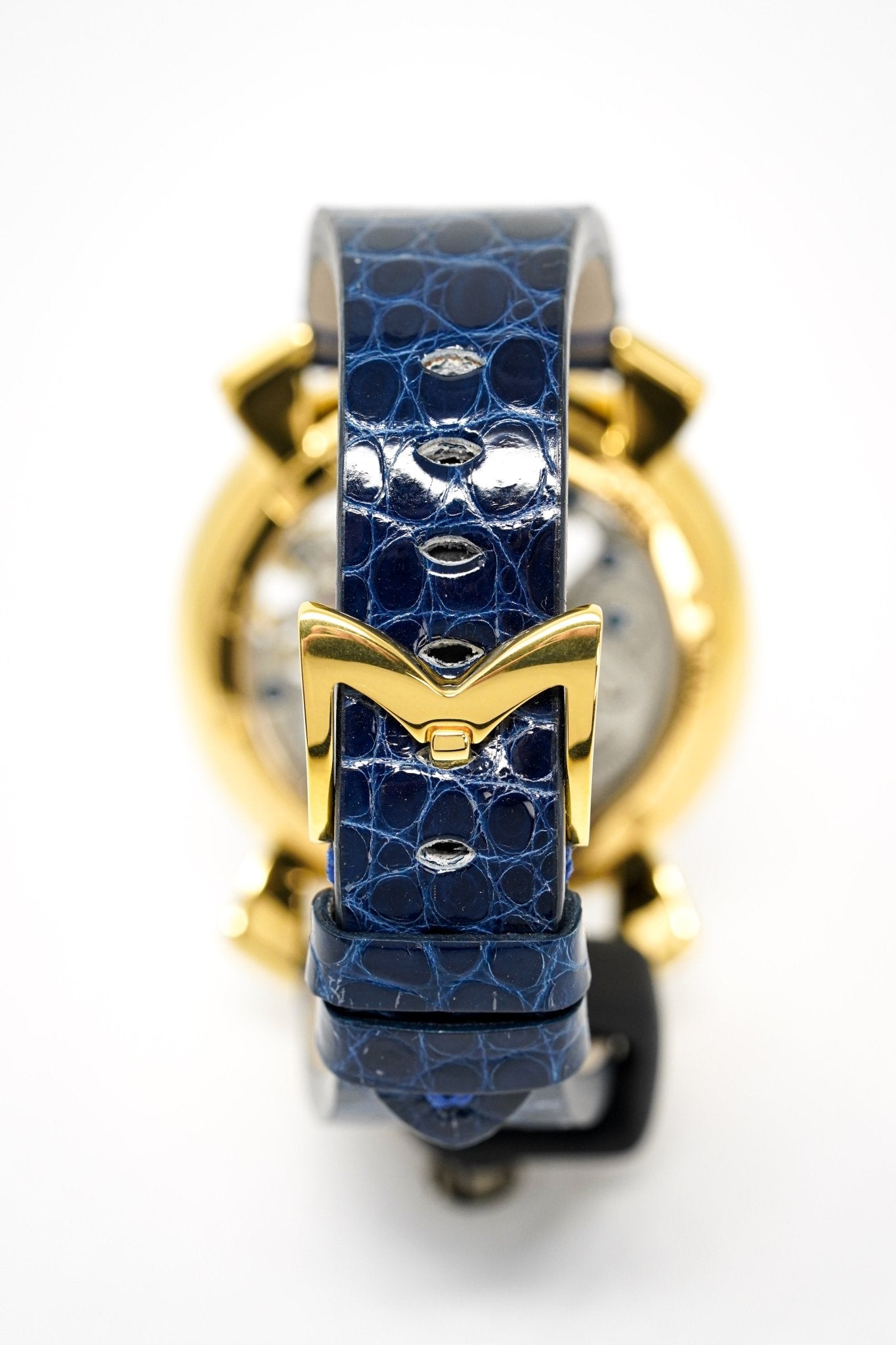 GaGà Milano Watch Skeleton 48MM Gold Blue