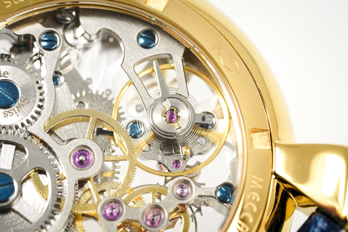 GaGà Milano Watch Skeleton 48MM Gold Blue