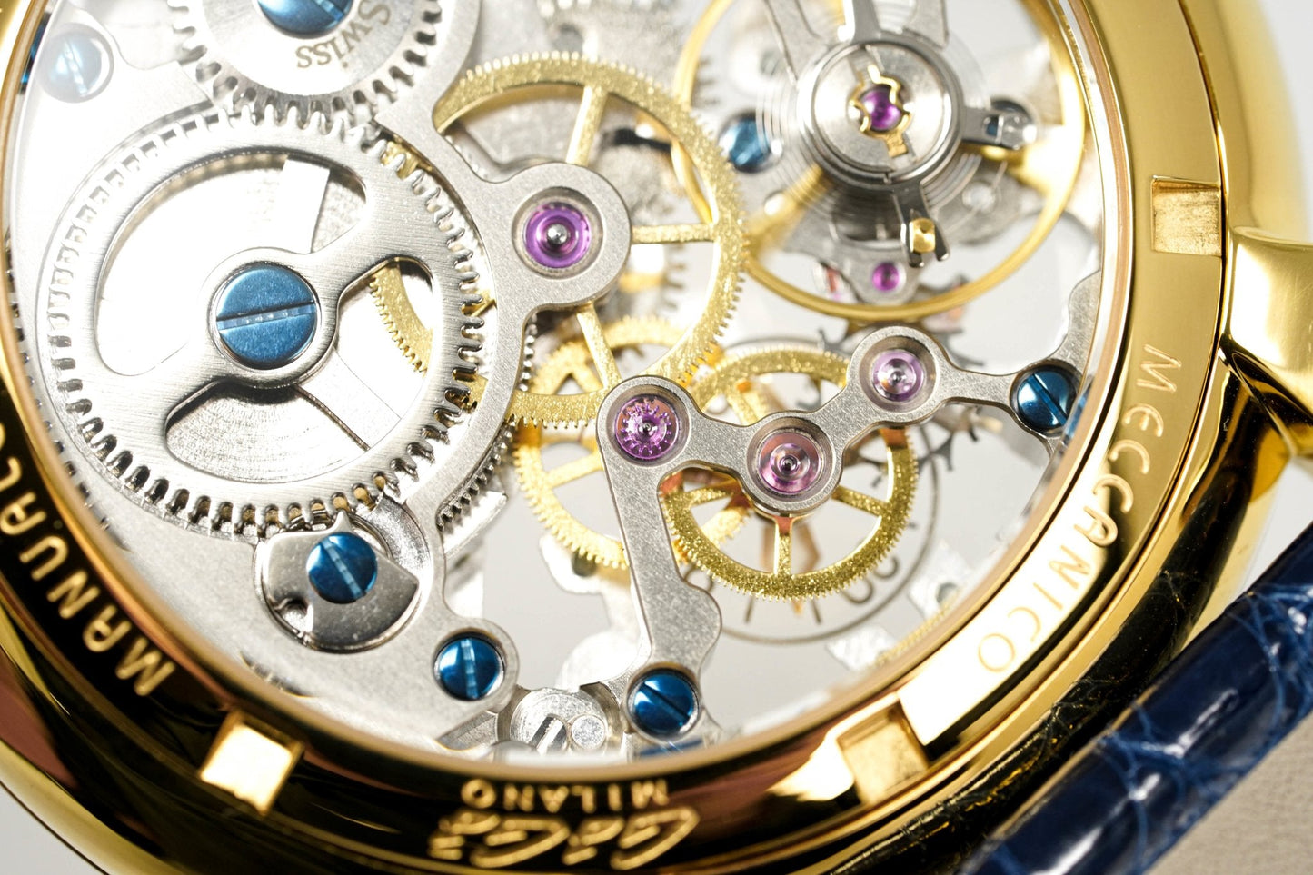 GaGà Milano Watch Skeleton 48MM Gold Blue