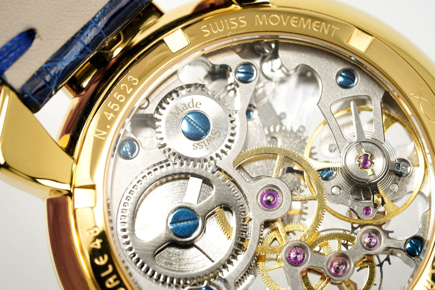 GaGà Milano Watch Skeleton 48MM Gold Blue