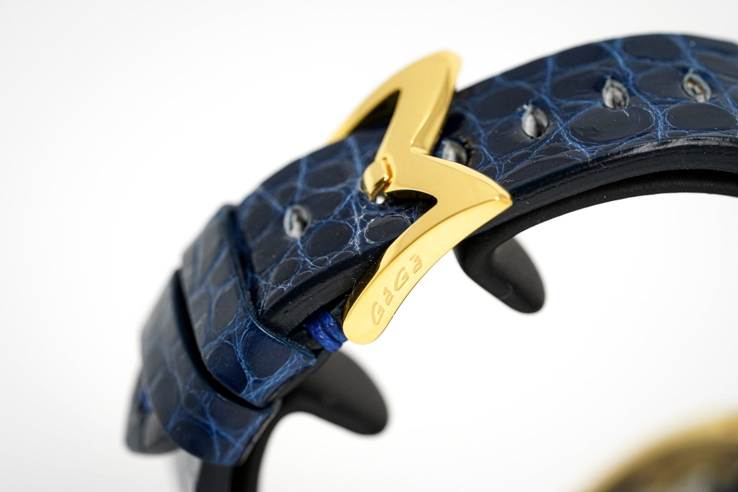 GaGà Milano Watch Skeleton 48MM Gold Blue