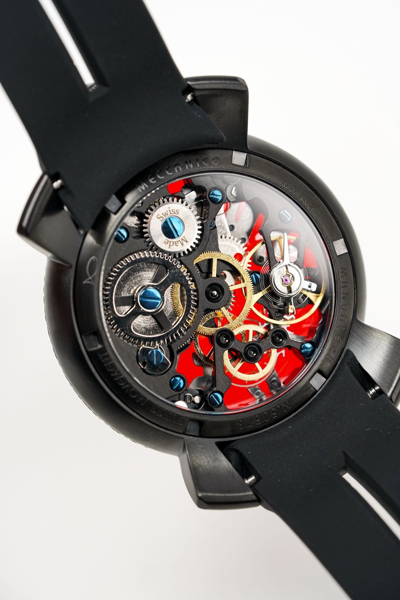 GaGà Milano Watch Skeleton 48MM Red Black Carbon