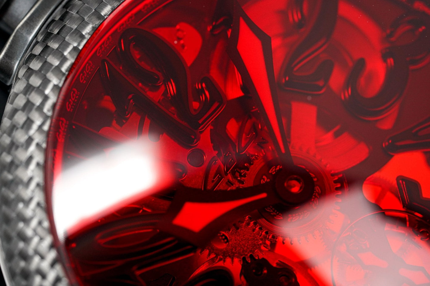 GaGà Milano Watch Skeleton 48MM Red Black Carbon