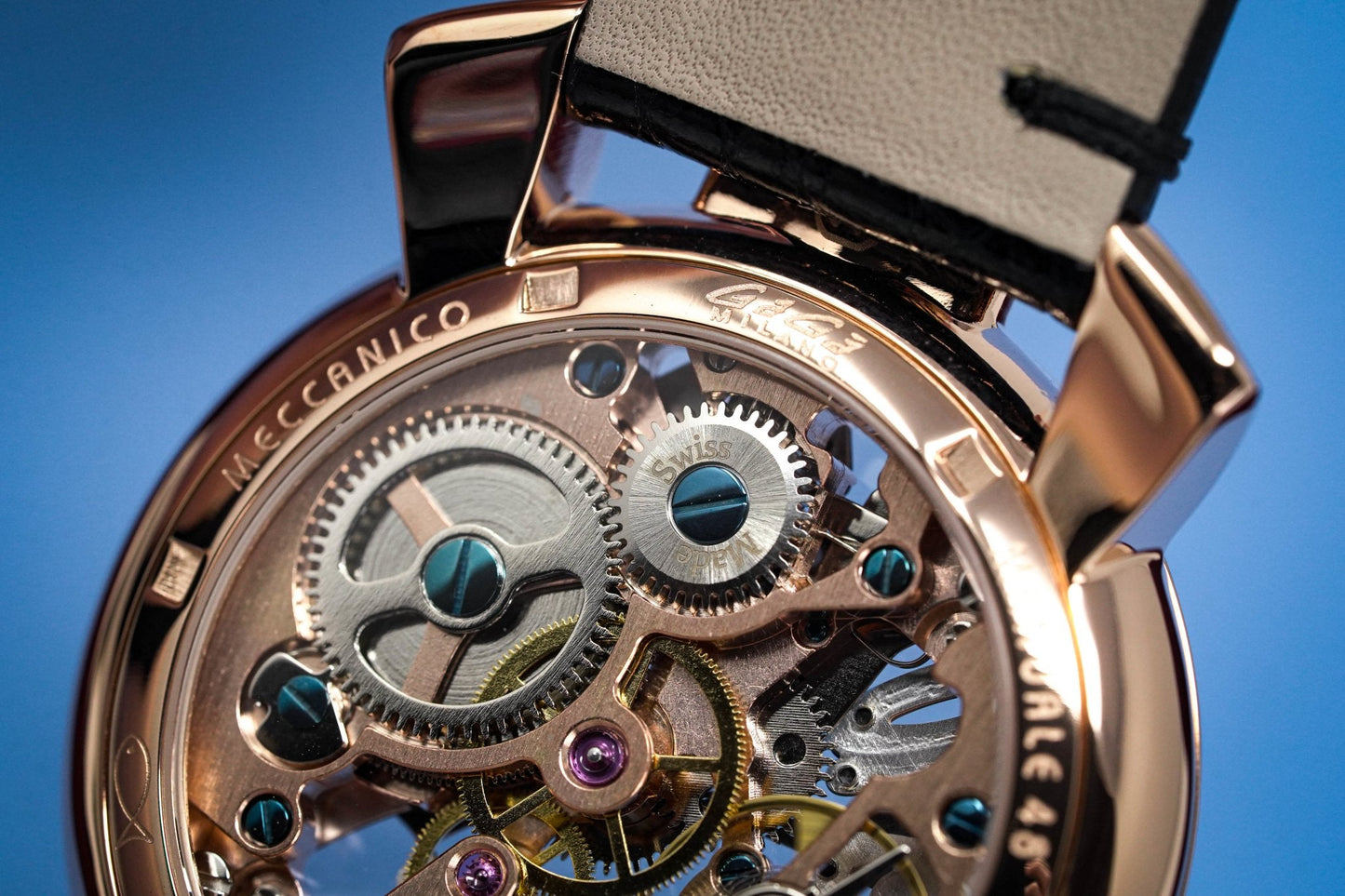 GaGà Milano Watch Skeleton 48MM Rose Gold Black