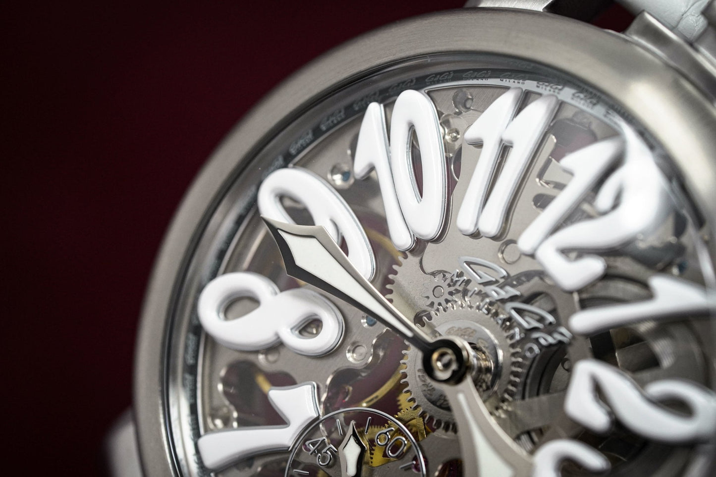 GaGà Milano Watch Skeleton 48MM Satin White