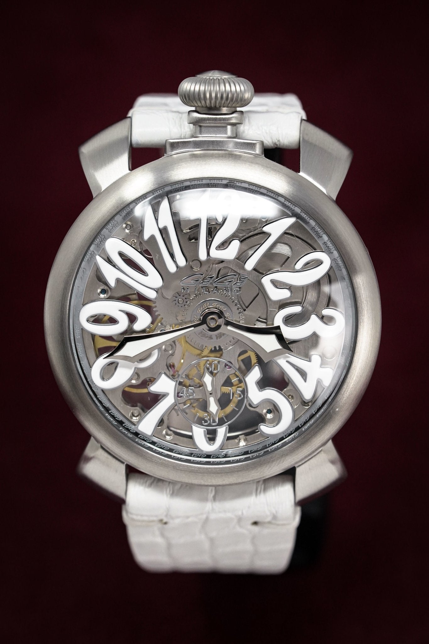 GaGà Milano Watch Skeleton 48MM Satin White