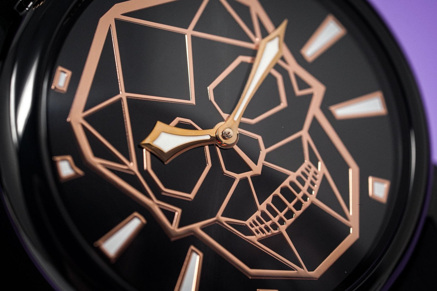 Gaga Milano Watch Slim 46 Bionic Skull Black PVD 5082.BS01