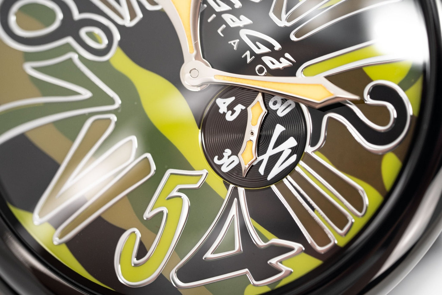 Gaga Milano Watch Slim 46 Black PVD Green Camo 5082.03