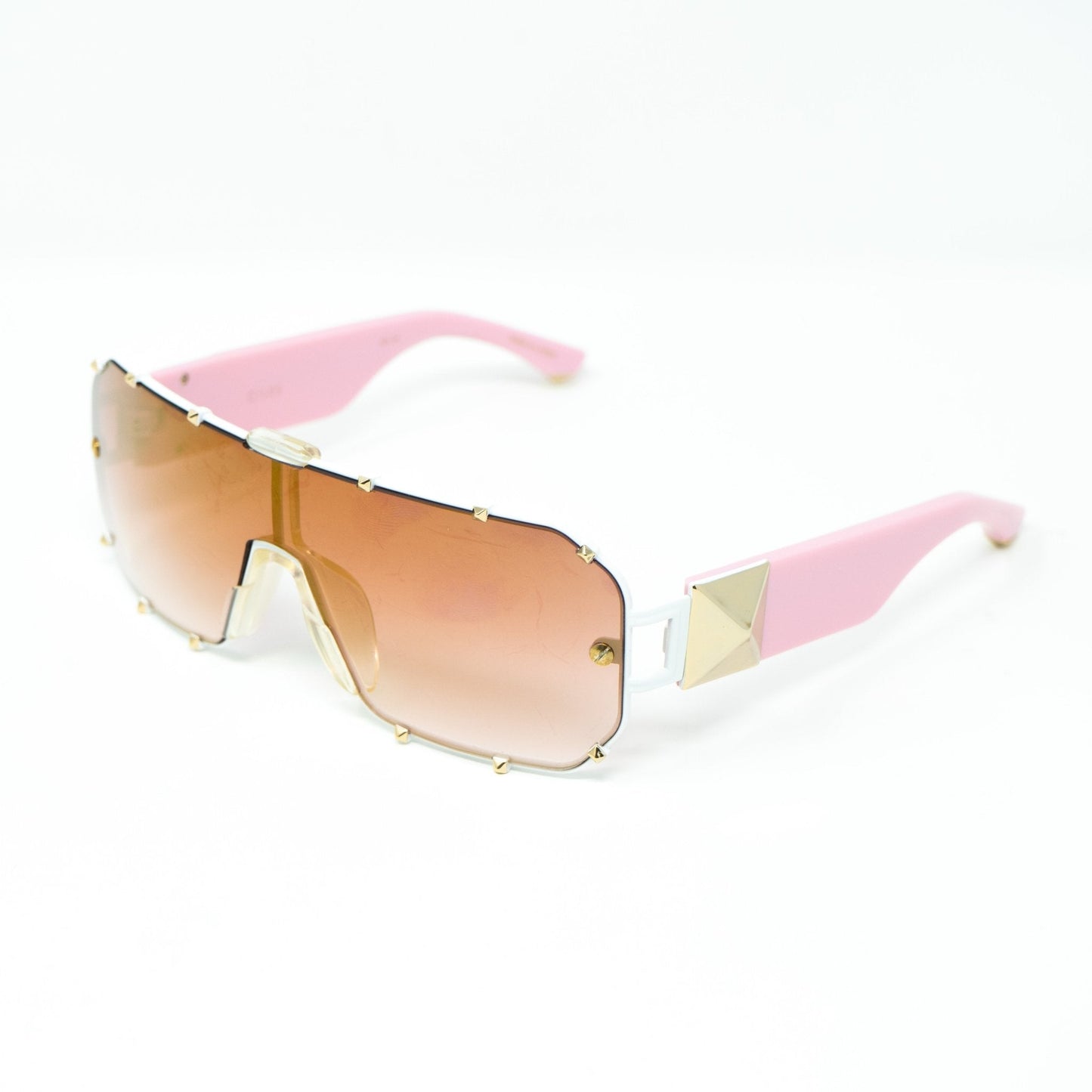 Giles Deacon Sunglasses Shield Pink and Graduated Gold