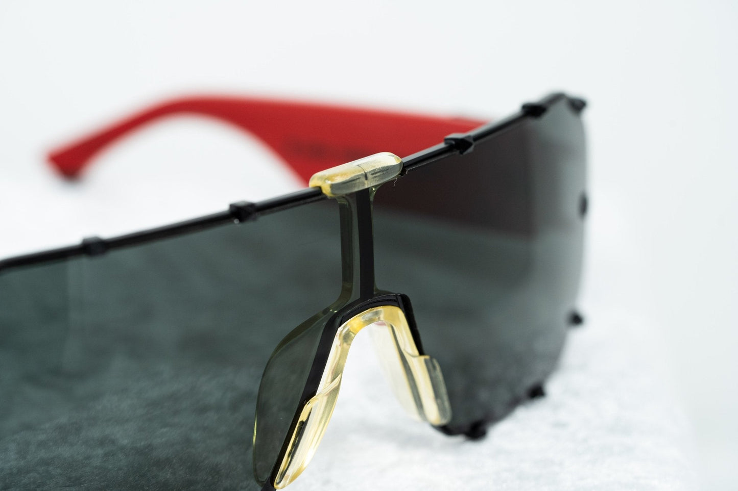 Giles Deacon Sunglasses Shield Red and Dark Grey