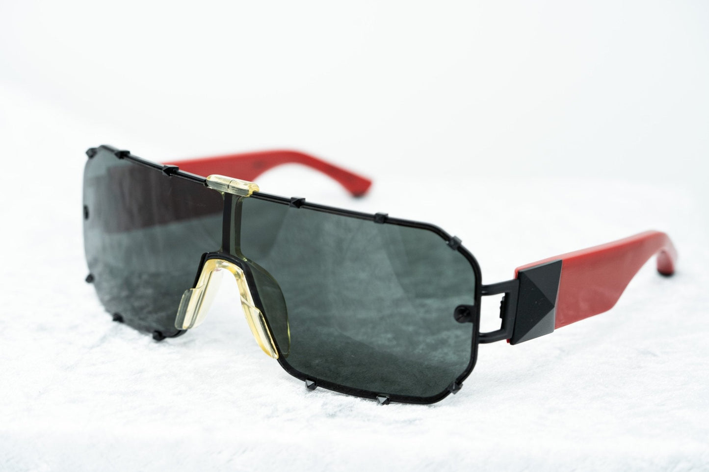 Giles Deacon Sunglasses Shield Red and Dark Grey