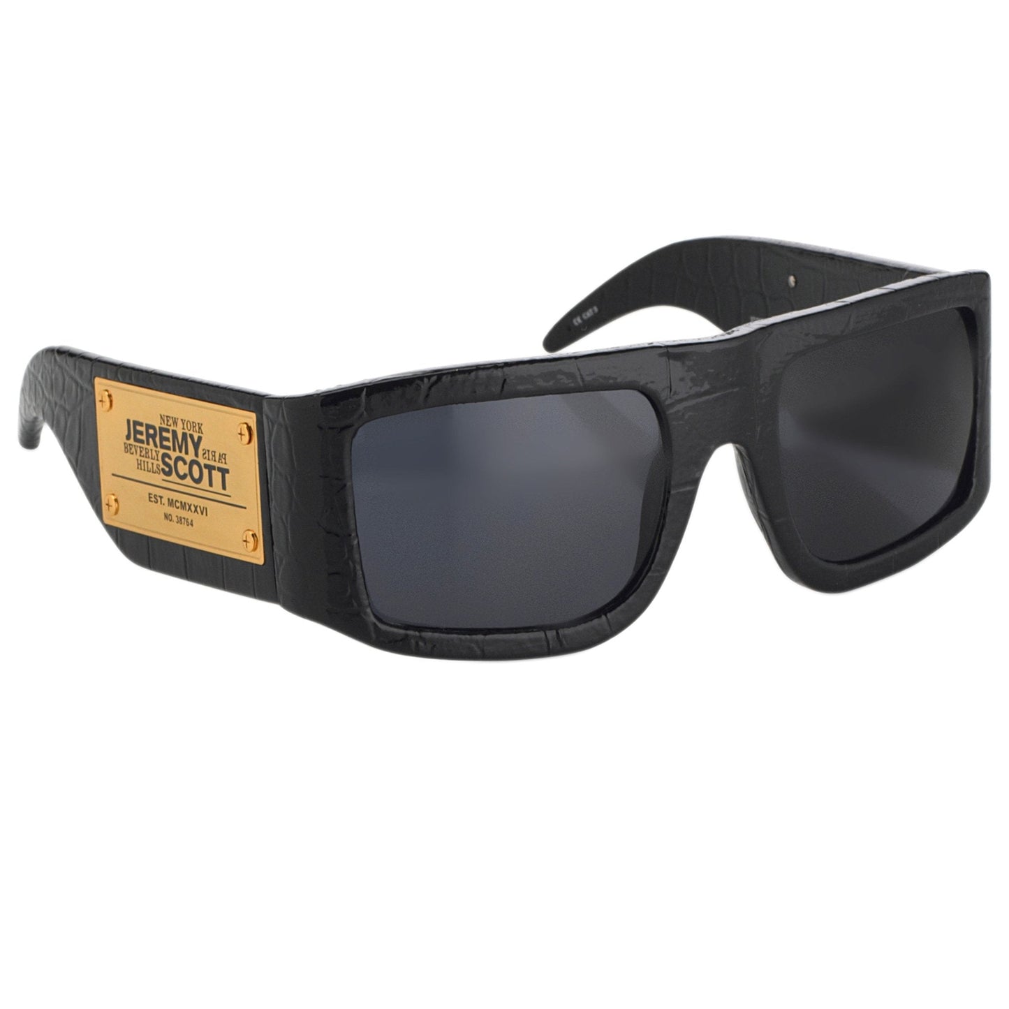 Jeremy Scott Sunglasses Square Black and Gold JSPLAQUEC2SUN