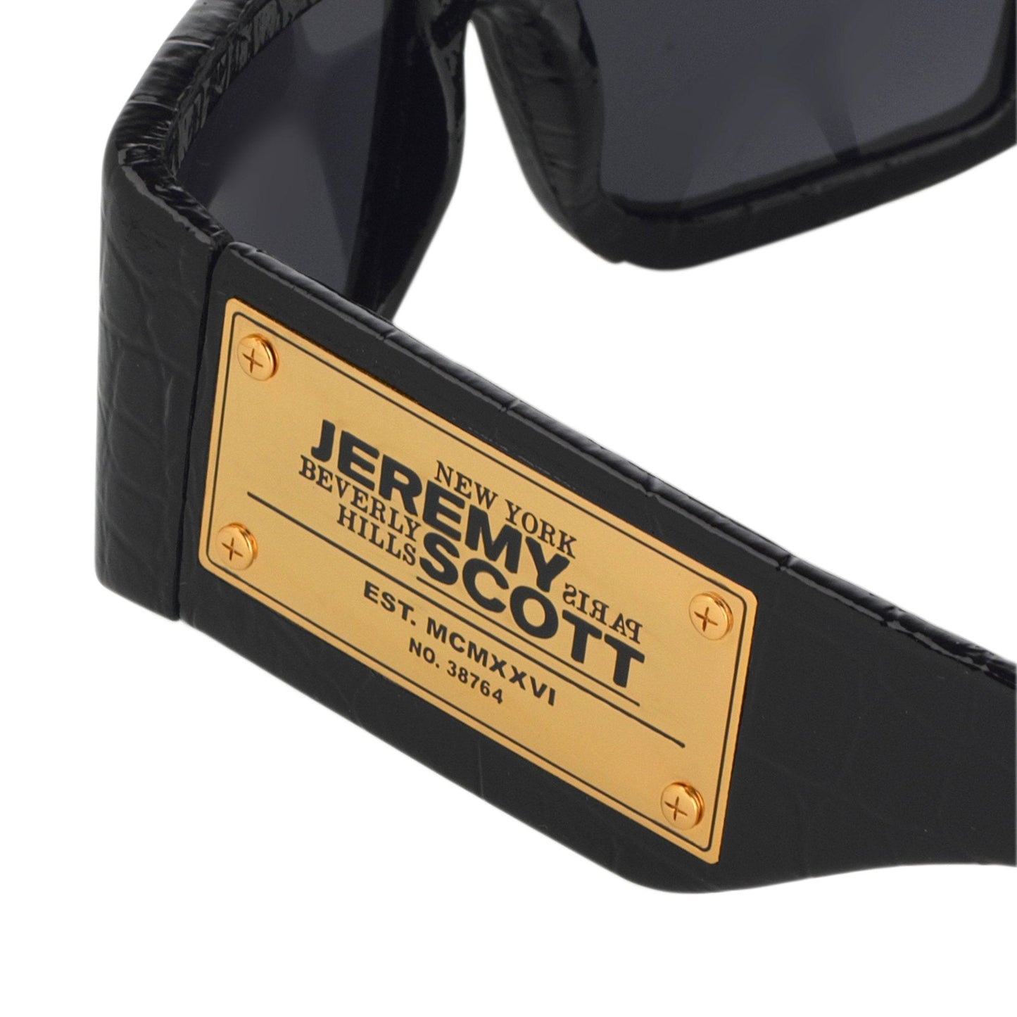 Jeremy Scott Sunglasses Square Black and Gold JSPLAQUEC2SUN