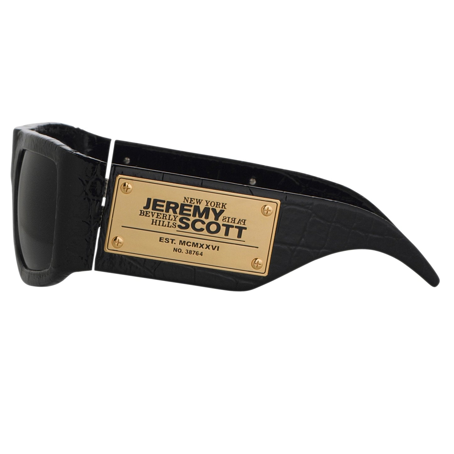 Jeremy Scott Sunglasses Square Black and Gold JSPLAQUEC2SUN