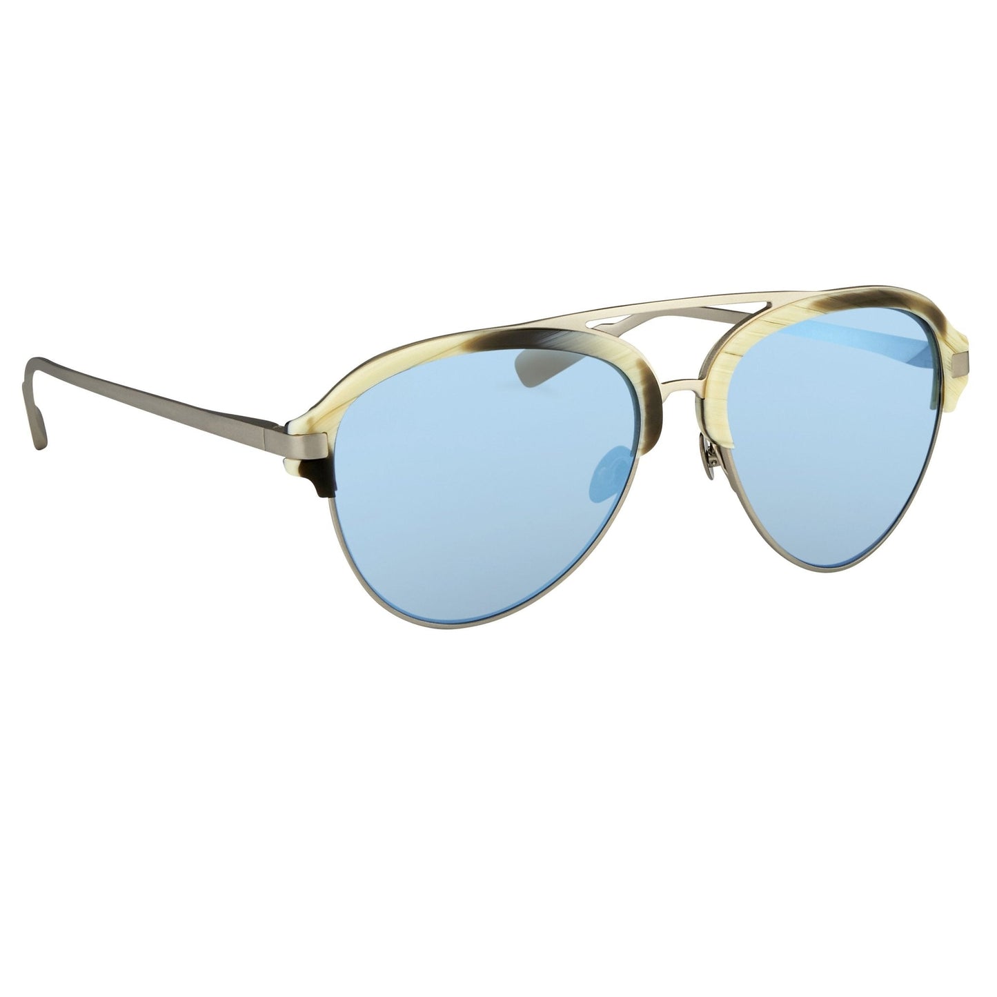 Kris Van Assche Men's Sunglasses Silver and Blue KVA74C4SUN